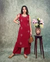 K 1189 By Naisha Rayon Jekart Manual Work Kurti With Bottom